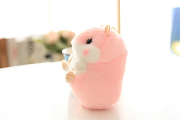 Fashion Cartoon Small Hamster Plush Pendant Gold Chain Woman Bag Charms Fake Rabbit Fur Pom Pom Plush Toy Girls Boys Dolls Gift (5)