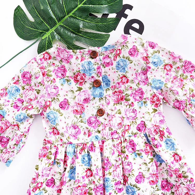 Mother nest Floral Summer Cute Girls Baby Half Sleeves Dress Cotto Puff Newborn Clothes Children Kids Flower Infant Princess (26)