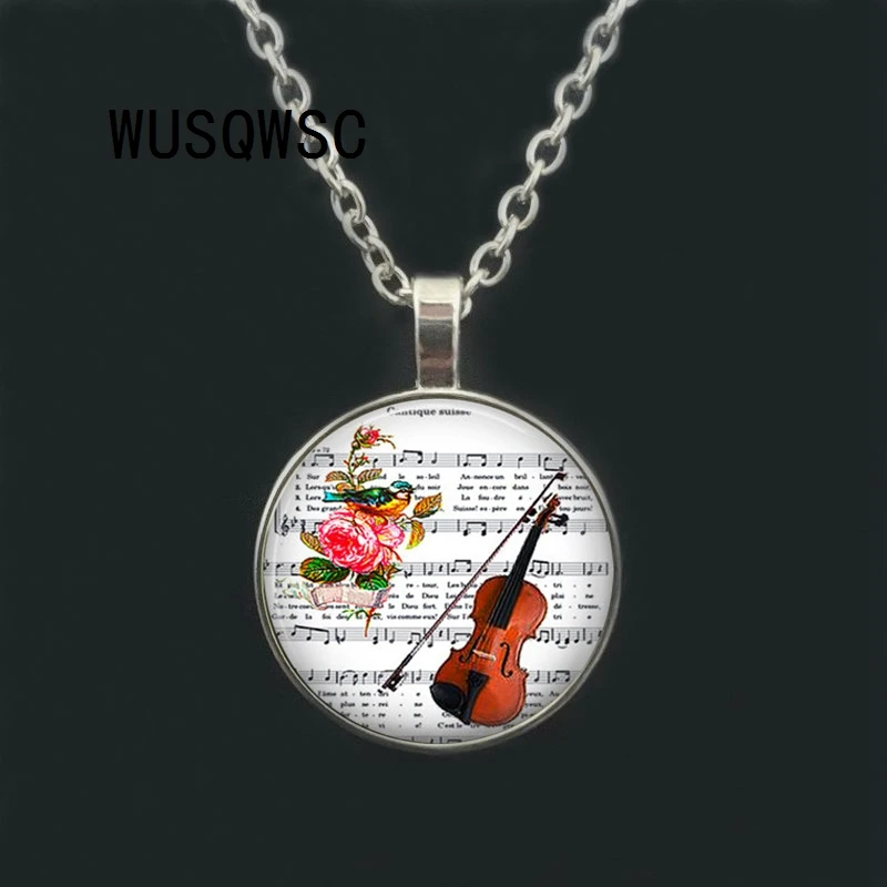 WUSQWSC HOT! New sale Violin Glass Pendant Necklace Musical Instrument Jewelry Glass cabochon Necklace
WUSQWSC HOT! New sale Violin Glass Pendant Necklace Musical Instrument Jewelry Glass cabochon Necklace