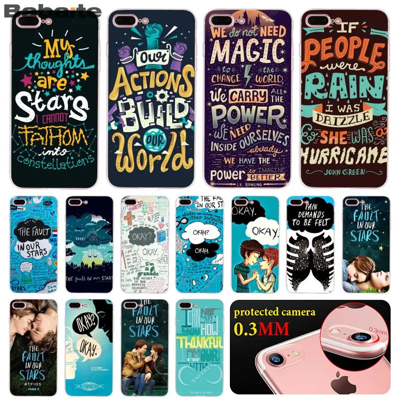 Babaite The Fault In Our Stars Smart Cover Transparent Soft Shell Phone Case for iPhone 5 5Sx 6 7 7plus 8 8Plus X XS MAX XR
Babaite The Fault In Our Stars Smart Cover Transparent Soft Shell Phone Case for iPhone 5 5Sx 6 7 7plus 8 8Plus X XS MAX XR