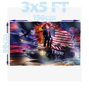 

BENFACTORY Store 3x5 Foot Donald J. Trump Stand On The Tank Flag Single Layer 100D Polyester With Brass Grommets