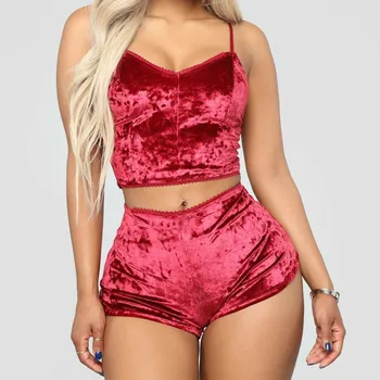 Women Sexy Fashion High Quality Velvet Pajama Sets Ladies Comfy Two-piece Lingerie Sleepwear Lace Nightwear Pajamas Chemise HOT
Women Sexy Fashion High Quality Velvet Pajama Sets Ladies Comfy Two-piece Lingerie Sleepwear Lace Nightwear Pajamas Chemise HOT