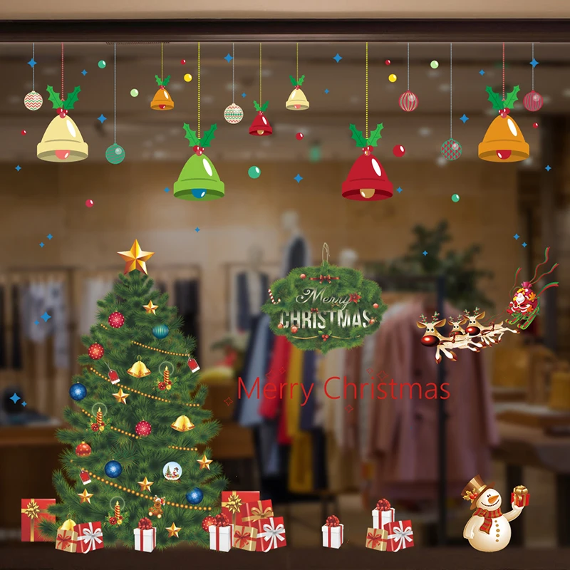 Merry Christmas Bell Wall Stickers Living Room Decoration Window Glass Decor PVC Wall Art Santa Claus Send Gifts Decals
Merry Christmas Bell Wall Stickers Living Room Decoration Window Glass Decor PVC Wall Art Santa Claus Send Gifts Decals