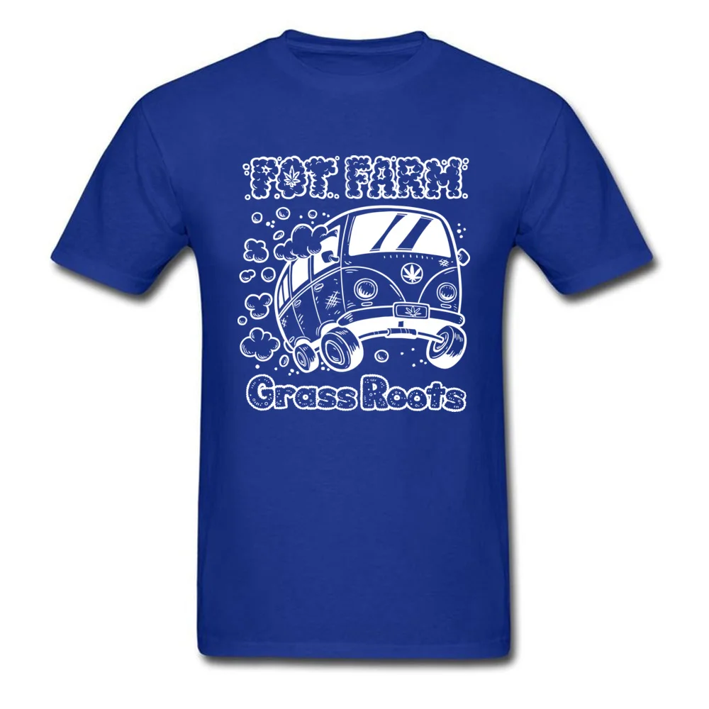 Birthday Top T-shirts Cheap Short Sleeve Summer Pure Cotton Round Neck Men Tees Normal Tee-Shirt Summer Autumn Pot Farm Grass Roots Van White blue