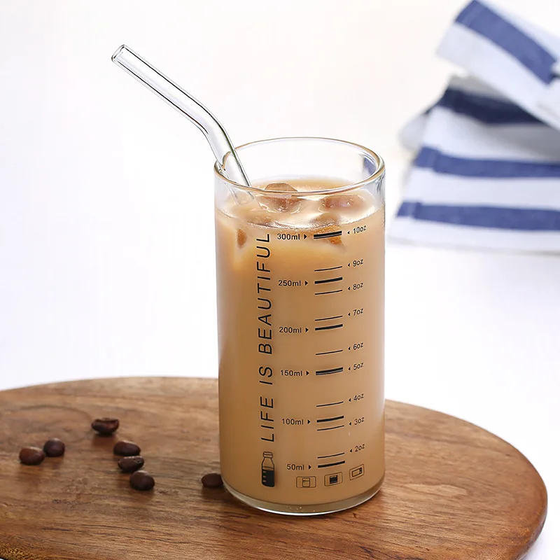 300ml graduated milk glass thickened heat-resistant breakfast cup Creative with straw household measuring cup Single-layer
300ml graduated milk glass thickened heat-resistant breakfast cup Creative with straw household measuring cup Single-layer