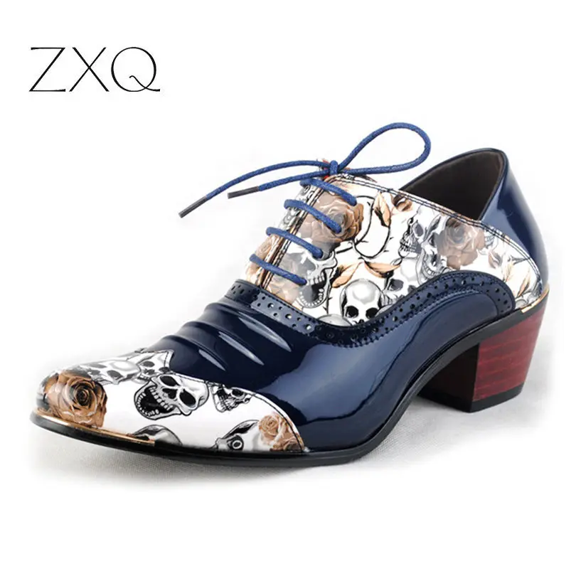 New 2016 Fashion Mid Heel Patent Leather Pointed Oxfords Shoes Men Skull Pattern Party W Shoes Men's Dress Shoes
New 2016 Fashion Mid Heel Patent Leather Pointed Oxfords Shoes Men Skull Pattern Party W Shoes Men's Dress Shoes
