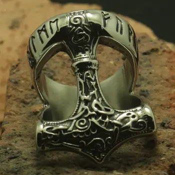Size 7 To size 13 Men Boy 316L Stainless Steel Cool Vintage Punk Gothic Newest Thor's Hammer Cool Ring Factory Price
Size 7 To size 13 Men Boy 316L Stainless Steel Cool Vintage Punk Gothic Newest Thor's Hammer Cool Ring Factory Price
