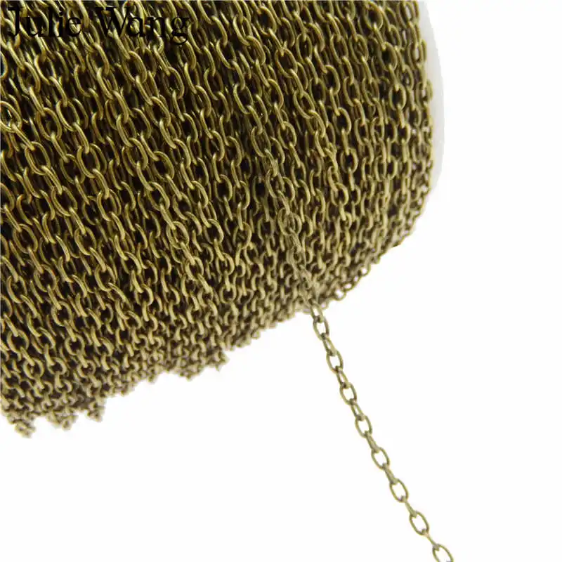 Julie Wang 2x3mm Copper Oval Cable Cross Link Chains Silver Gold Bronze Chain Necklace Bracelet Anklet Jewelry Making Accessory
Julie Wang 2x3mm Copper Oval Cable Cross Link Chains Silver Gold Bronze Chain Necklace Bracelet Anklet Jewelry Making Accessory