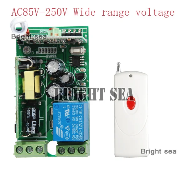 85V-280V wide range voltage RF wireless remote control switch system 1Receiver &1Transmitter 315/433MHZ for LED ON/OFF
85V-280V wide range voltage RF wireless remote control switch system 1Receiver &1Transmitter 315/433MHZ for LED ON/OFF