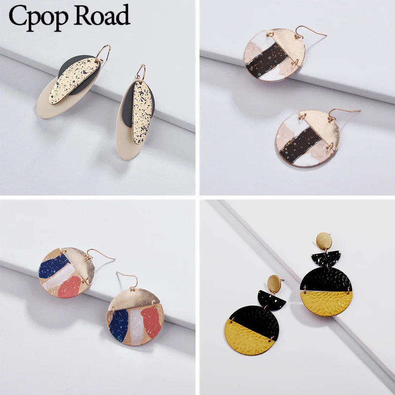 Cpop Handmade Half Moon Splice Graffiti Earring Geometric Multilayey Color Printed Statement Earrings Fashion Jewelry Women Gift
Cpop Handmade Half Moon Splice Graffiti Earring Geometric Multilayey Color Printed Statement Earrings Fashion Jewelry Women Gift