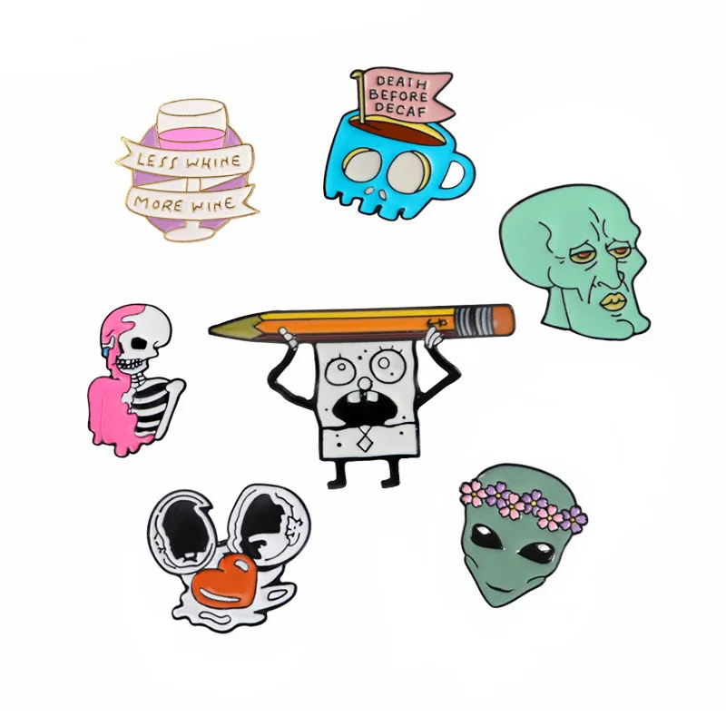 Cartoon Pins Collection Cartoon Wine Coffee Character Alien Skeleton Lapel Pin Badges Brooch Pins Collection
Cartoon Pins Collection Cartoon Wine Coffee Character Alien Skeleton Lapel Pin Badges Brooch Pins Collection
