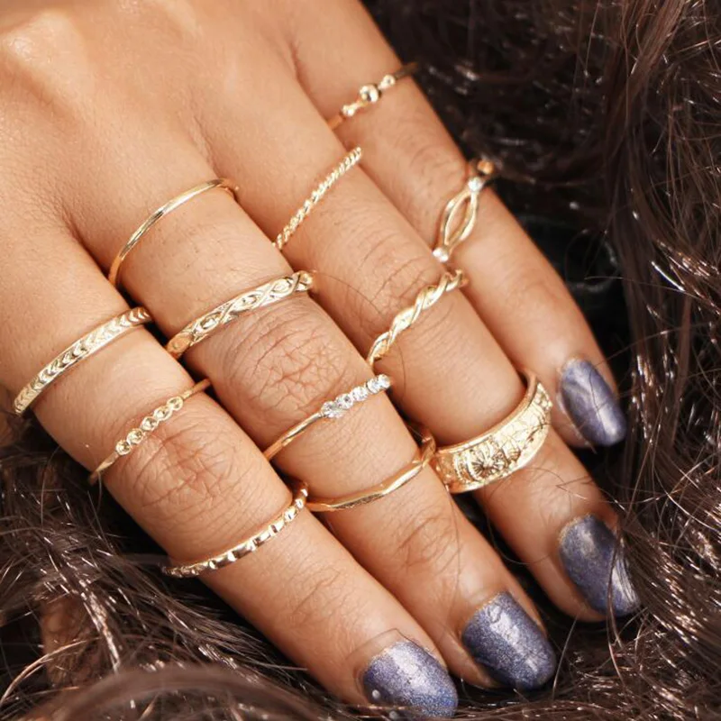 XIYANIKE 12pc/set Charm Gold Color Midi Finger Ring Set for Women Vintage Boho Knuckle Party Rings Punk Jewelry Gift R168
XIYANIKE 12pc/set Charm Gold Color Midi Finger Ring Set for Women Vintage Boho Knuckle Party Rings Punk Jewelry Gift R168