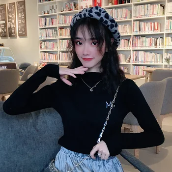 2019 new autumn and winter women's Sweater Korean high collar knitted sweater women pullovers Embroidered letter slim sweater
2019 new autumn and winter women's Sweater Korean high collar knitted sweater women pullovers Embroidered letter slim sweater