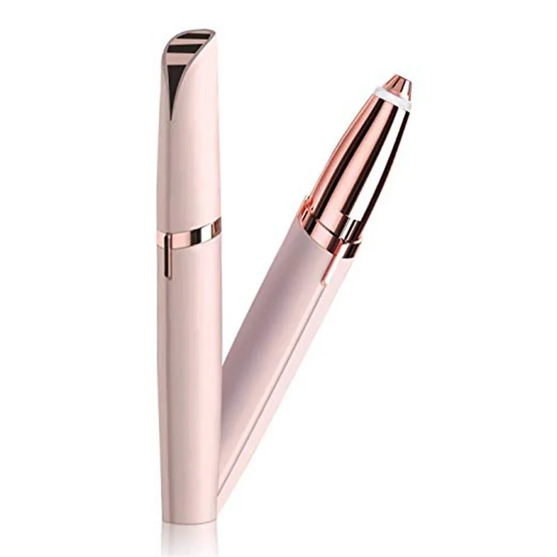 

Eyebrow Trim Device Rose Golden Battery Lipstick Shape Epilator Alloy Cutter Head 360 All Round Brow Shave Implement