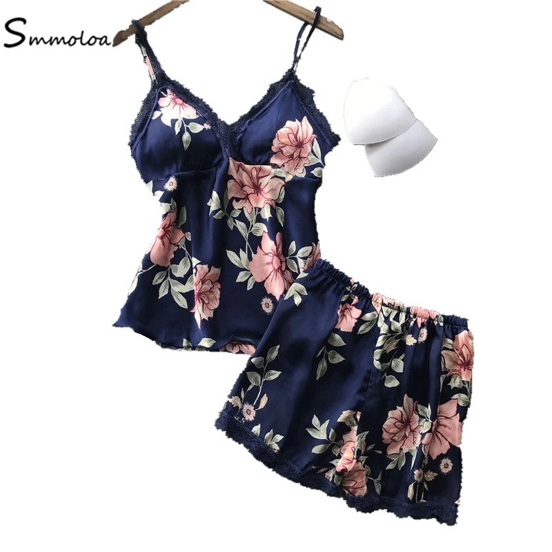 Smmoloa Sexy Women Silk Satin Short Pajamas Set Summer Floral Printed Sleepwear Pyjamas
Smmoloa Sexy Women Silk Satin Short Pajamas Set Summer Floral Printed Sleepwear Pyjamas