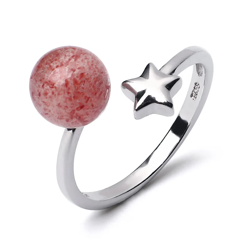 S925 Sterling Silver Open Ring Adjustable Natural Strawberry Crystal Pink Star Birthday Gift For Women Jewellery
S925 Sterling Silver Open Ring Adjustable Natural Strawberry Crystal Pink Star Birthday Gift For Women Jewellery