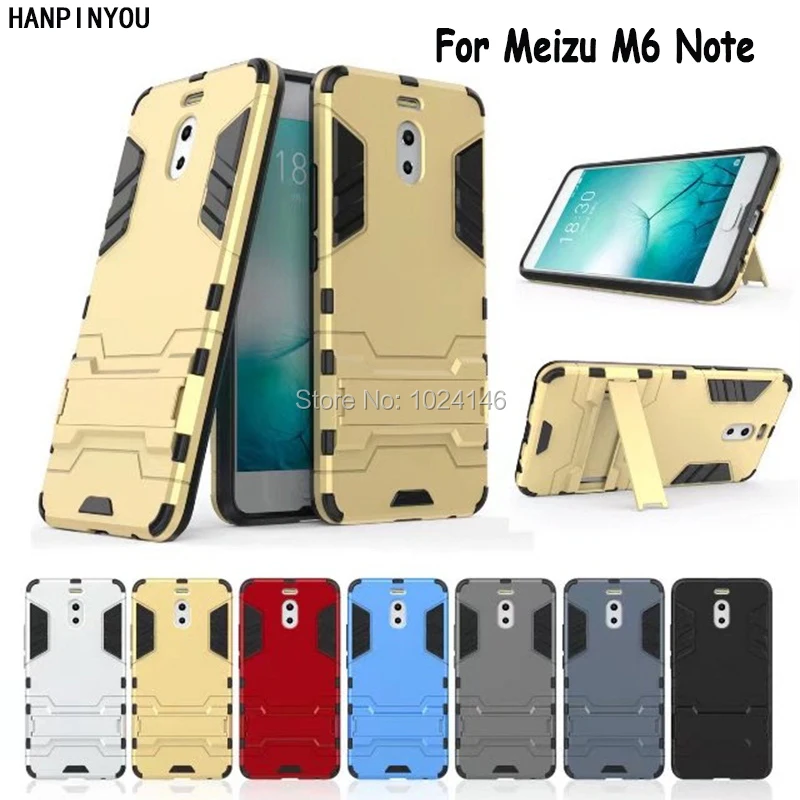 For Meizu M6 Note / Meilan 6 5.5" Back Cover Hybrid Heavy Duty Robot Armor Rugged Rubber Cases With Kickstand |