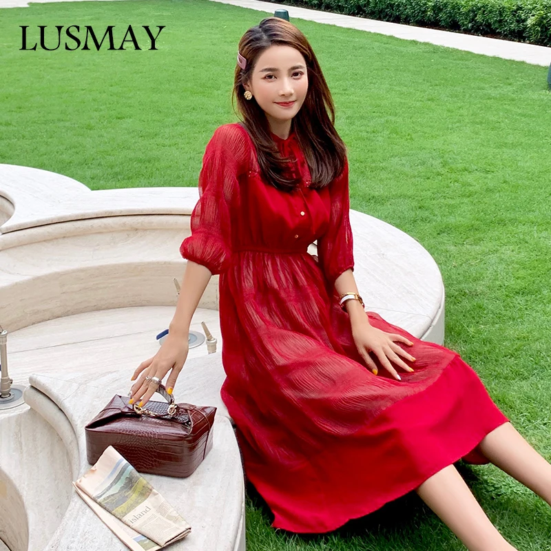 2019 New Arrivals Fashion Bow Five-Point Sleeves Summer Lace Dress Big Swing Dress Casual Streetwear Women Knee-Length Dress
2019 New Arrivals Fashion Bow Five-Point Sleeves Summer Lace Dress Big Swing Dress Casual Streetwear Women Knee-Length Dress