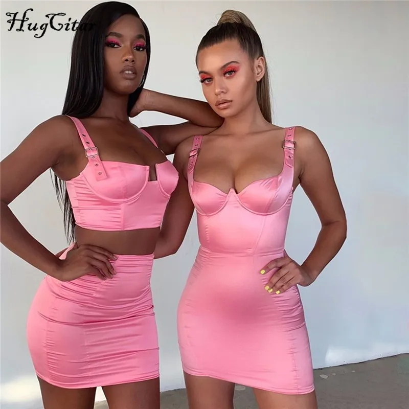 Hugcitar Spaghetti straps mesh neon pink camis skirt 2 two pieces set 2019 summer women fashion party streetwear sets
Hugcitar Spaghetti straps mesh neon pink camis skirt 2 two pieces set 2019 summer women fashion party streetwear sets