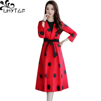 UHYTGF Spring trench coat women Fashion red black polka dot temperament autumn windbreaker Cardigan casual plus size outerwear50
UHYTGF Spring trench coat women Fashion red black polka dot temperament autumn windbreaker Cardigan casual plus size outerwear50