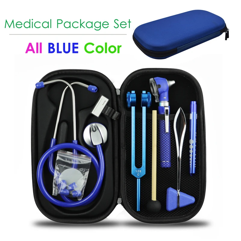 Blue Medical Hard Carrying Storage Case Bag Pouch and Stethoscope Otoscope Tuning Fork Reflex Hammer LED Penlight Torch Tool
Blue Medical Hard Carrying Storage Case Bag Pouch and Stethoscope Otoscope Tuning Fork Reflex Hammer LED Penlight Torch Tool