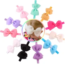 Hooyi tissu soie Bowties bébé filles bandeaux cheveux pince mode bandeau enfants bandeau chapeaux accessoires Top qualité H31(China)