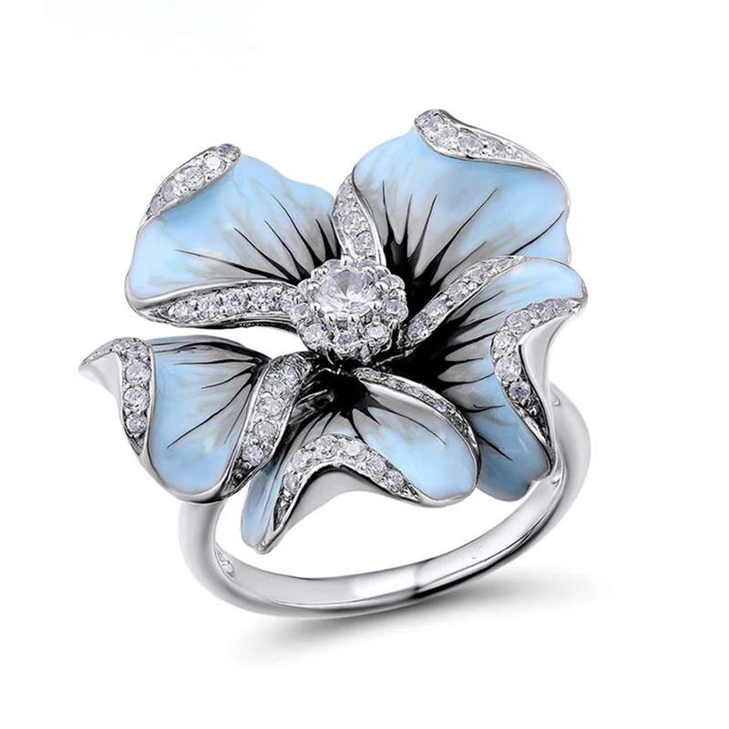 2019 New Blue Romantic Sakura Cherry Blossoms Floral Rings for Women Luxury Big Flower Drop Oil Rhinestone Rings Gift Z3M350
2019 New Blue Romantic Sakura Cherry Blossoms Floral Rings for Women Luxury Big Flower Drop Oil Rhinestone Rings Gift Z3M350