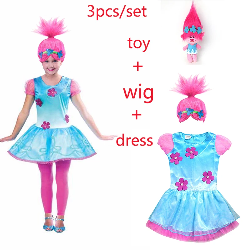 2019 New Carnival Costume Trolls Dress Wig toy For Kids Poppy Lace Dress Baby Girls Moana clothes Children Vaiana Party Vestido
2019 New Carnival Costume Trolls Dress Wig toy For Kids Poppy Lace Dress Baby Girls Moana clothes Children Vaiana Party Vestido