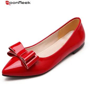 MoonMeek spring summer big size shoes low heels slip on pointed toe shallow red black beige color casual pumps women shoes 
MoonMeek spring summer big size shoes low heels slip on pointed toe shallow red black beige color casual pumps women shoes