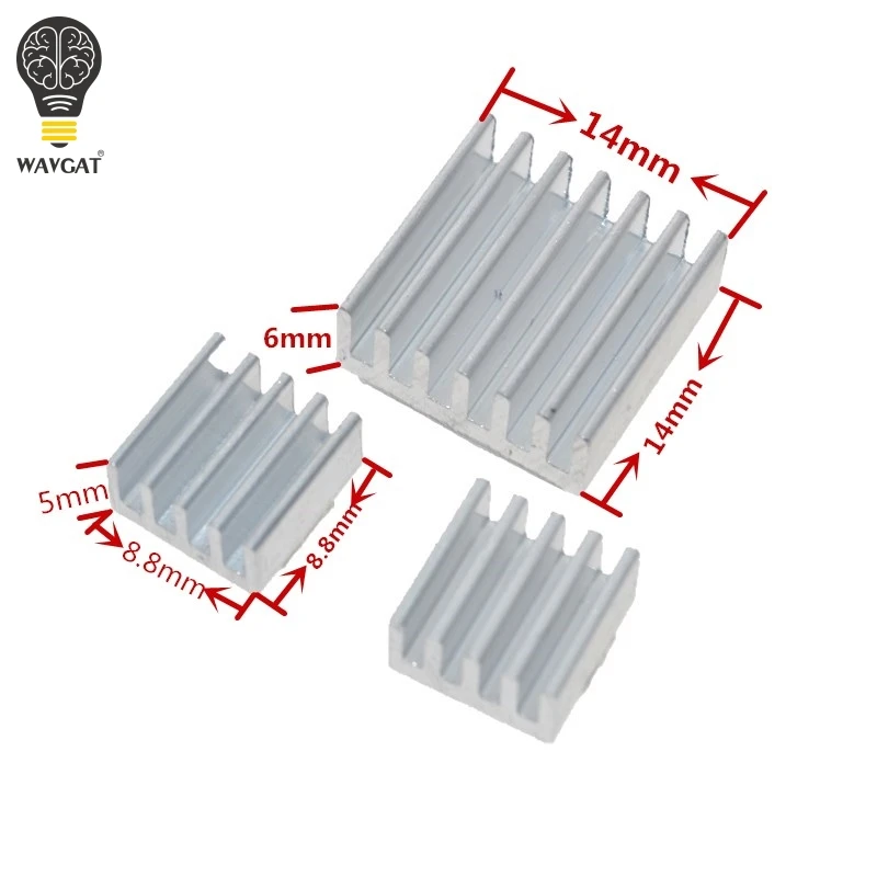 3PCS Adhesive Raspberry Pi Heatsink Cooler Pure Aluminum Heat Sink Set Kit Radiator For Cooling Raspberry Pi 2 B
3PCS Adhesive Raspberry Pi Heatsink Cooler Pure Aluminum Heat Sink Set Kit Radiator For Cooling Raspberry Pi 2 B