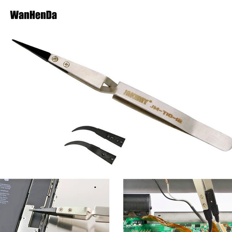 1pcs JM-T10-12 Stainless Steel Electronic Long Pointed Tip Tweezer Curved Tip Tweezers Phone Repair Antistatic Tweezers
1pcs JM-T10-12 Stainless Steel Electronic Long Pointed Tip Tweezer Curved Tip Tweezers Phone Repair Antistatic Tweezers