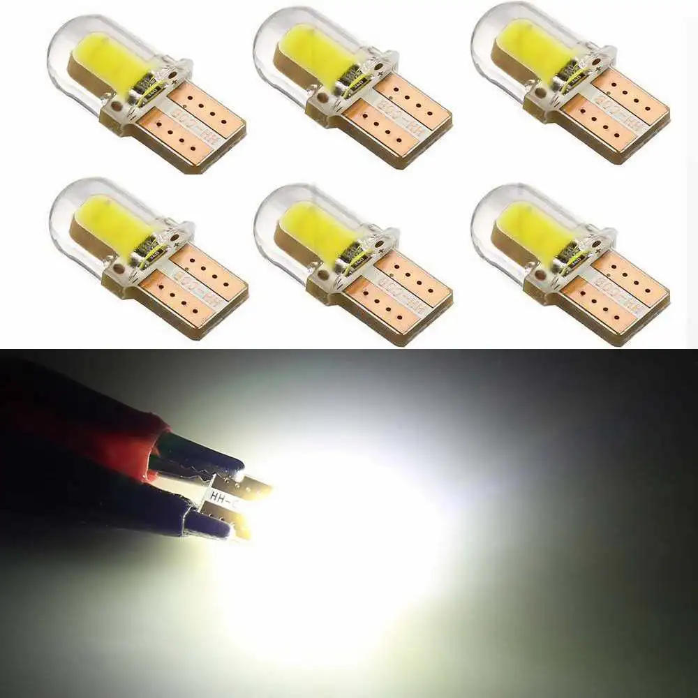 6 X Auto T10 LED W5W LED Bulbs White 194 168 LED Lamp COB silicone shell Car LED Lights Super Bright Turn Side Lamp DC12V
6 X Auto T10 LED W5W LED Bulbs White 194 168 LED Lamp COB silicone shell Car LED Lights Super Bright Turn Side Lamp DC12V