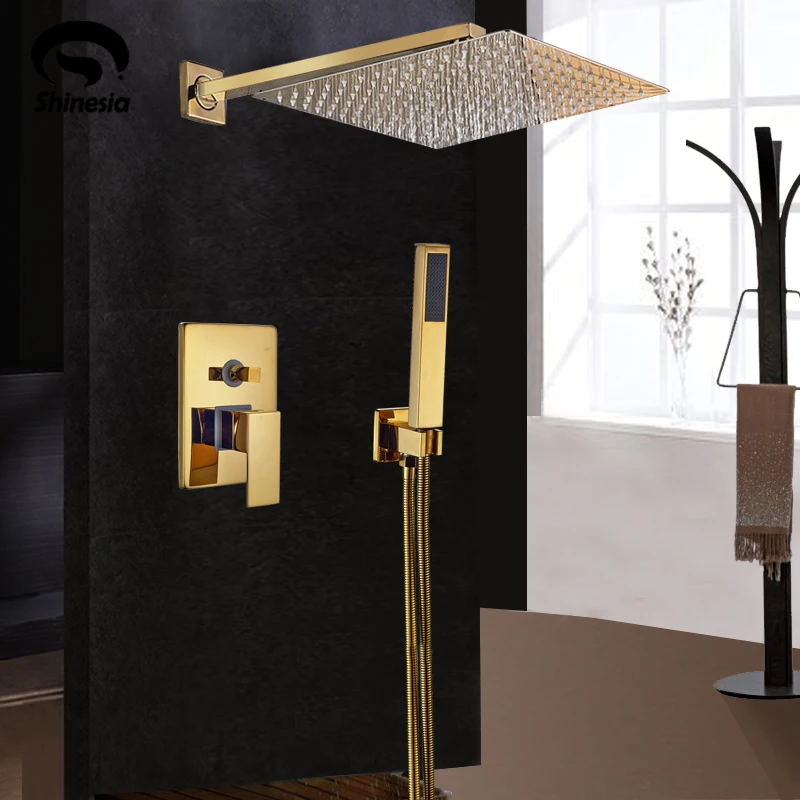 Bathroom Faucets Luxury Gold Brass Bathroom Faucet Mixer Tap Wall Mounted Rain Shower Head Bathtub Spout Shower Faucet Sets
Bathroom Faucets Luxury Gold Brass Bathroom Faucet Mixer Tap Wall Mounted Rain Shower Head Bathtub Spout Shower Faucet Sets