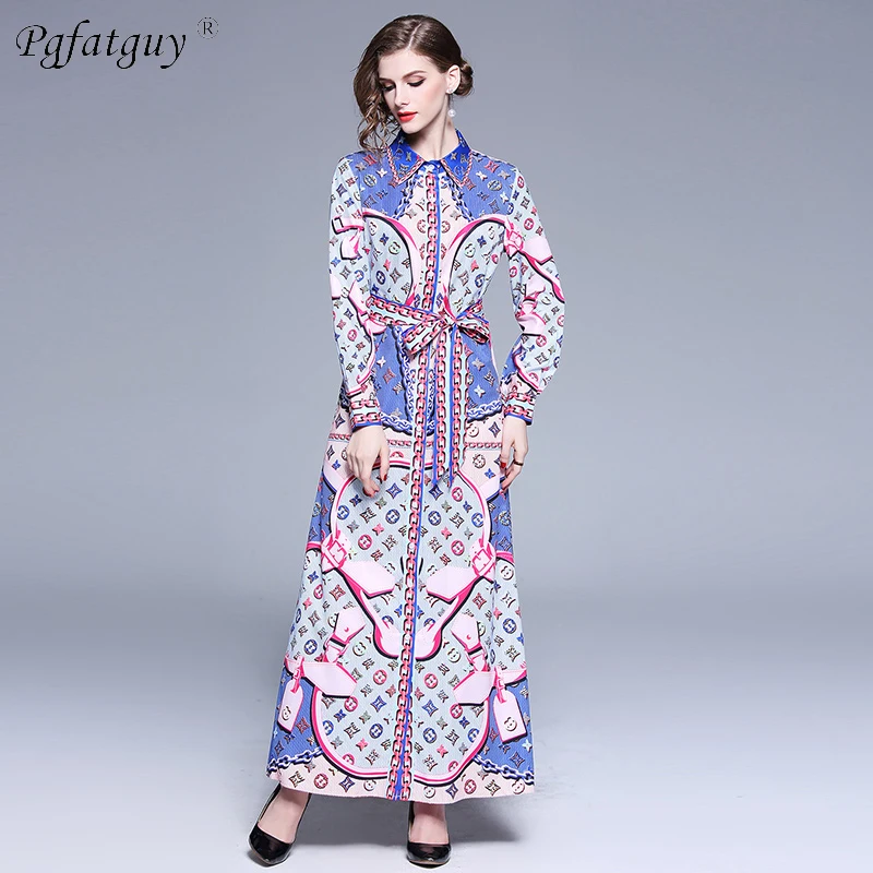 Runway Designer 2019 Summer Shirt Collar Sashes Belt Dress Women's Long Sleeve Vintage Print Elegant Split Maxi Long Shirt Dress
Runway Designer 2019 Summer Shirt Collar Sashes Belt Dress Women's Long Sleeve Vintage Print Elegant Split Maxi Long Shirt Dress