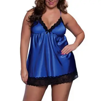 Summer Sexy Women Nightgowns Dress Lace Deep V-neck faux silk Plus Size Sleepwear 3XL 4XL Night Dress
Summer Sexy Women Nightgowns Dress Lace Deep V-neck faux silk Plus Size Sleepwear 3XL 4XL Night Dress