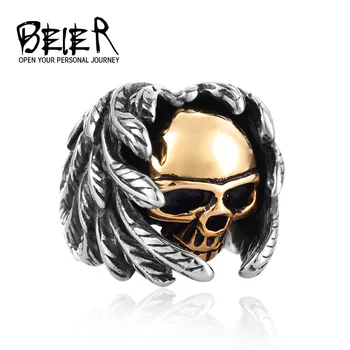 Beier Cool Part Winged For Man Stainless Steel Punk Man's High Quality Skull Jewelry Ring BR8-365
Beier Cool Part Winged For Man Stainless Steel Punk Man's High Quality Skull Jewelry Ring BR8-365