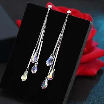 Dominated 2019 Simple Water Drop Temperament Crystal Women Drop earrings Fashion joker tassel metal long earrings
Dominated 2019 Simple Water Drop Temperament Crystal Women Drop earrings Fashion joker tassel metal long earrings