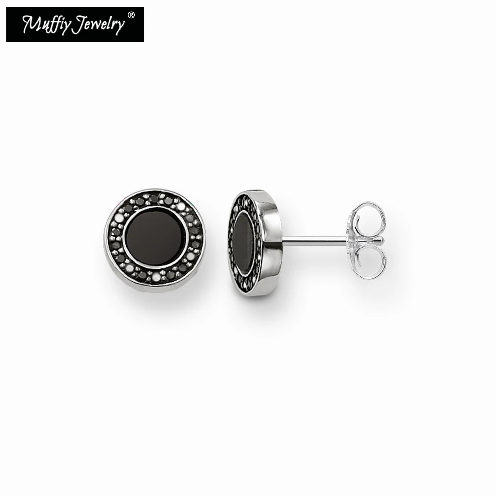 Stud Earrings Black Stone Round,Vintage Gift For Women Ts High Quality Earring Thomas Style 925 Sterling Silver Fashion Jewelry
Stud Earrings Black Stone Round,Vintage Gift For Women Ts High Quality Earring Thomas Style 925 Sterling Silver Fashion Jewelry