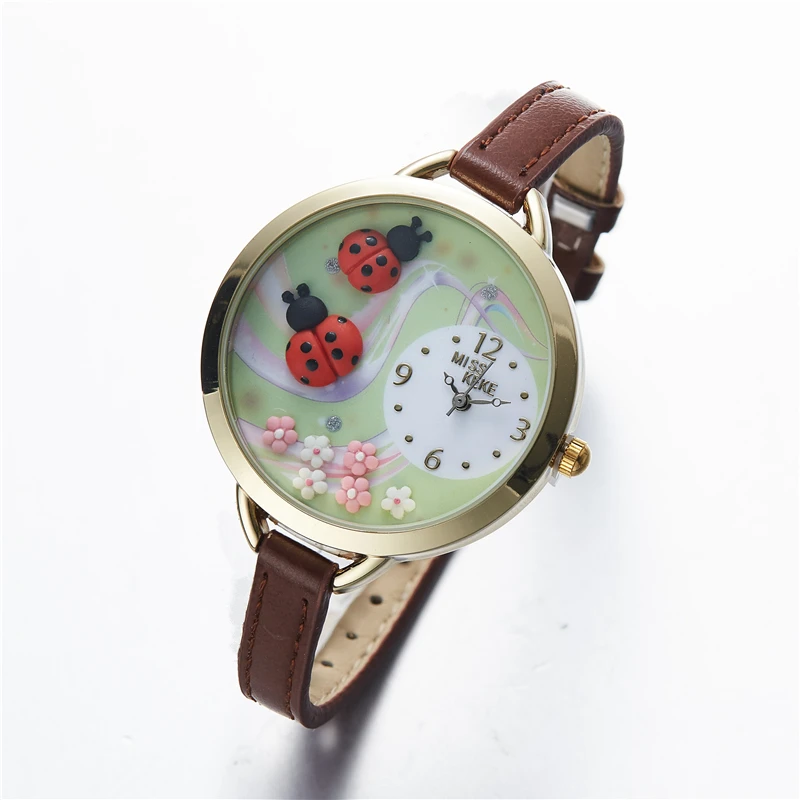 2019 MISS KEKE Geneva Clay ceramic 3D Beatles Handmade Ladybug Watches children Kids Girl Pink Leather quartz Wristwatches 817
2019 MISS KEKE Geneva Clay ceramic 3D Beatles Handmade Ladybug Watches children Kids Girl Pink Leather quartz Wristwatches 817
