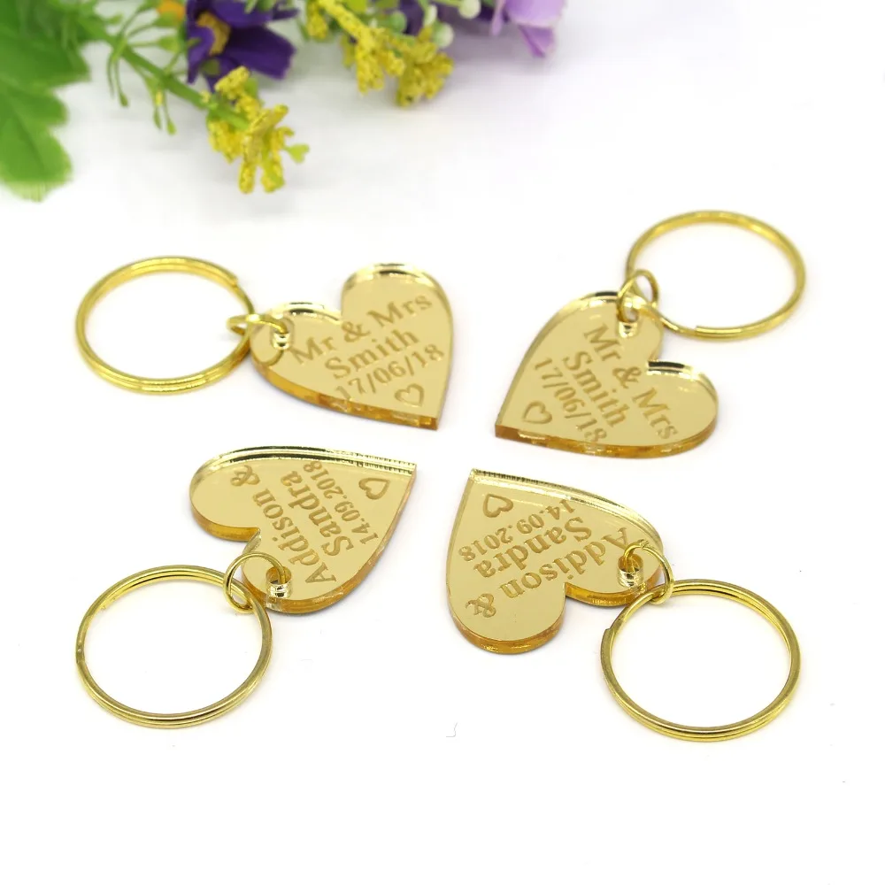 200 Pieces 40x40 mm Personalized Engraved Keyring Mr & Mrs Surname Gold Mirror Acrylic Love Heart Wedding Party Favors Key Chain
200 Pieces 40x40 mm Personalized Engraved Keyring Mr & Mrs Surname Gold Mirror Acrylic Love Heart Wedding Party Favors Key Chain