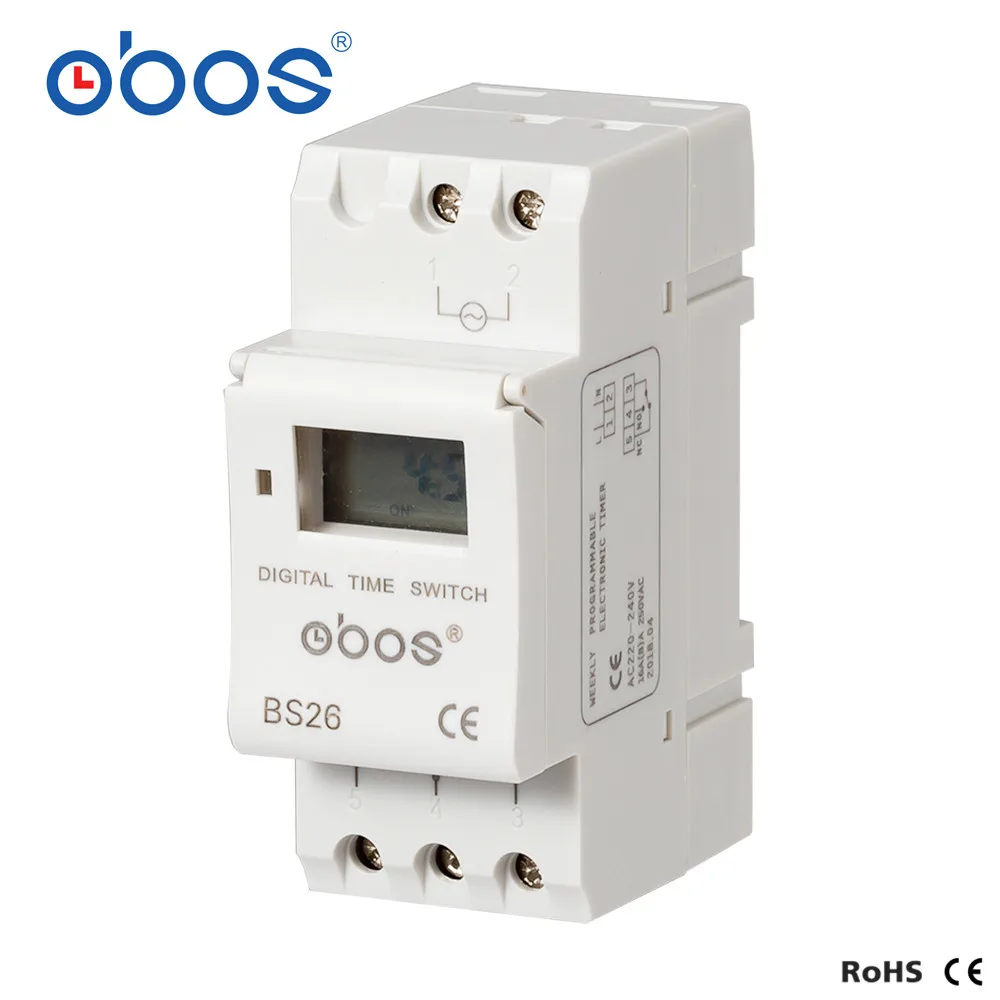OBOS AHC15A New Power outages memory 220V digital timer din timer digital with 16 times on/off per day time set range 1min-168H
OBOS AHC15A New Power outages memory 220V digital timer din timer digital with 16 times on/off per day time set range 1min-168H