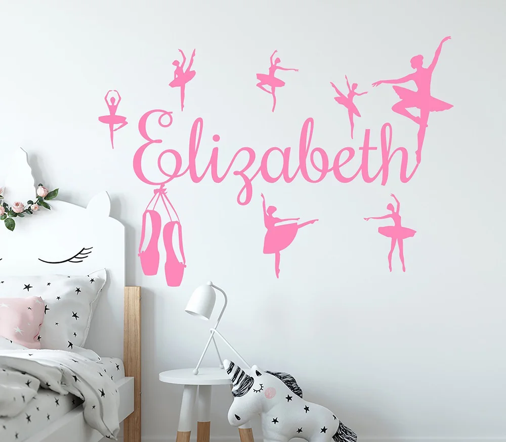 Custom Girls Name Vinyl Decals Ballerina Girls Gift Room Soft Pink Decoration Wall Stickers Ballet Pose Silhouette Murals A08
Custom Girls Name Vinyl Decals Ballerina Girls Gift Room Soft Pink Decoration Wall Stickers Ballet Pose Silhouette Murals A08