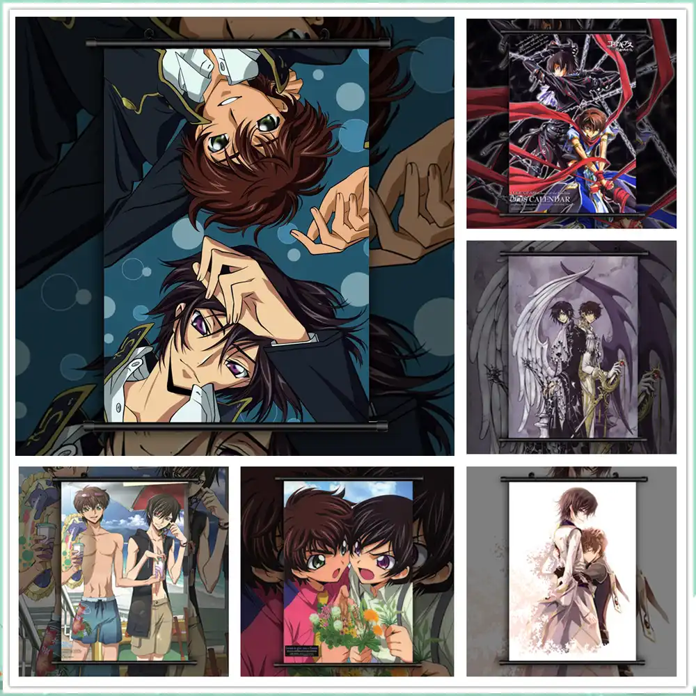 code geass bl yaoi lelouch suzaku anime manga wall poster scroll