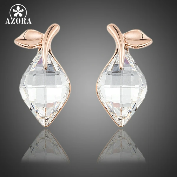 AZORA Rose Gold Color Pear Shape with Big Rhombic Clear Stellux Austrian Crystal Stud Earrings TE0174
AZORA Rose Gold Color Pear Shape with Big Rhombic Clear Stellux Austrian Crystal Stud Earrings TE0174