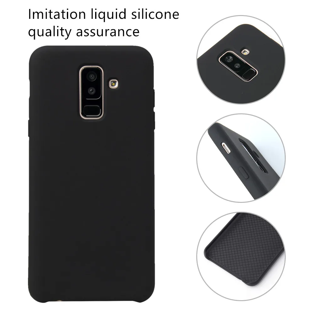 

For Samsung Galaxy A6 2018 Case Scrub feel Luxury Imitation liquid silicone Cover case For Samsung A6 Plus 2018 case #VA Funds