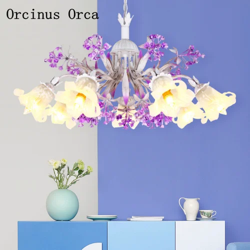 Pastoral Creative Purple Lavender Chandelier Living Room Bedroom Korean Romantic LED Flower Chandelier free shipping
Pastoral Creative Purple Lavender Chandelier Living Room Bedroom Korean Romantic LED Flower Chandelier free shipping