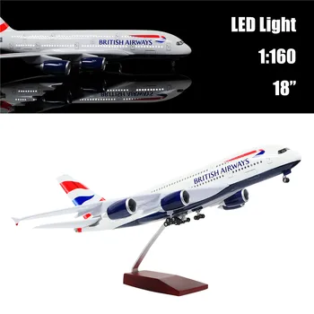 46CM 1:160 Diecast Airplane Model British Airbus A380 with LED Light(Touch or Sound Control) Plane for Decoration or Gift
46CM 1:160 Diecast Airplane Model British Airbus A380 with LED Light(Touch or Sound Control) Plane for Decoration or Gift