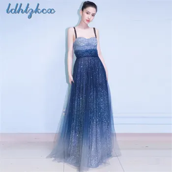 Gradient Blue Strapless A-Line Dress Female 2018 Summer Chinese Style Retro Fashion Banquet Long Dress Elegant Royal Dress CX27 
Gradient Blue Strapless A-Line Dress Female 2018 Summer Chinese Style Retro Fashion Banquet Long Dress Elegant Royal Dress CX27