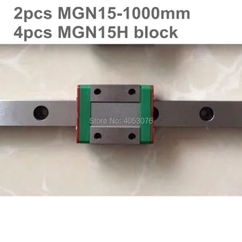 Linear guide MGN15 miniature linear rail slide 2pcs MGN15- 1000mm linear rail guide +4pcs MGN15H carriage for cnc parts
Linear guide MGN15 miniature linear rail slide 2pcs MGN15- 1000mm linear rail guide +4pcs MGN15H carriage for cnc parts