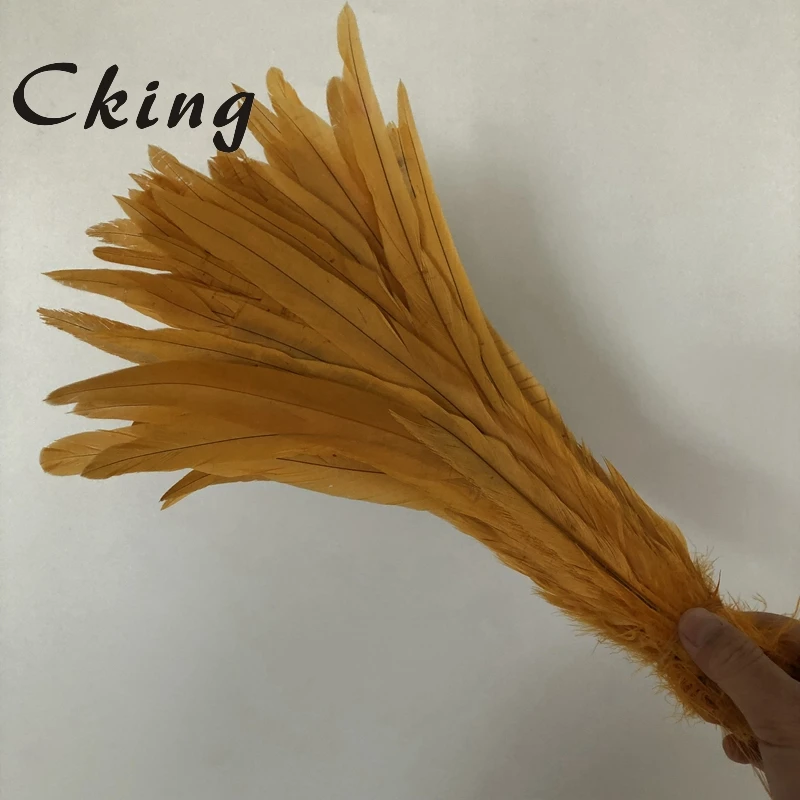 Feather Style 40~45cm(16~18inch) Beautiful Decolorizing Gold Yellow Rooster Tail Feather For AngelWing Carnival Showing Chickens 
Feather Style 40~45cm(16~18inch) Beautiful Decolorizing Gold Yellow Rooster Tail Feather For AngelWing Carnival Showing Chickens